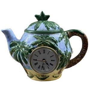 Style-Eyes by Baum Bros Vintage Palm Tree Beach Clock Teapot